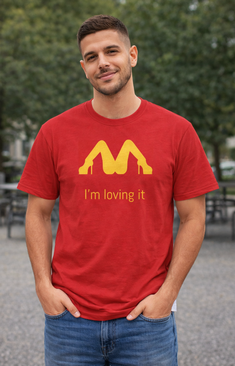 'I'm Loving It' Playful Heels Logo Shirt